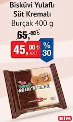 ETİ BURÇAK BİSKÜVİ YULAFLI SÜT KREMALI 400 G
